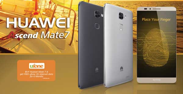 Get Huawei Ascend Mate 7 by Ufone with 2GB Interenet