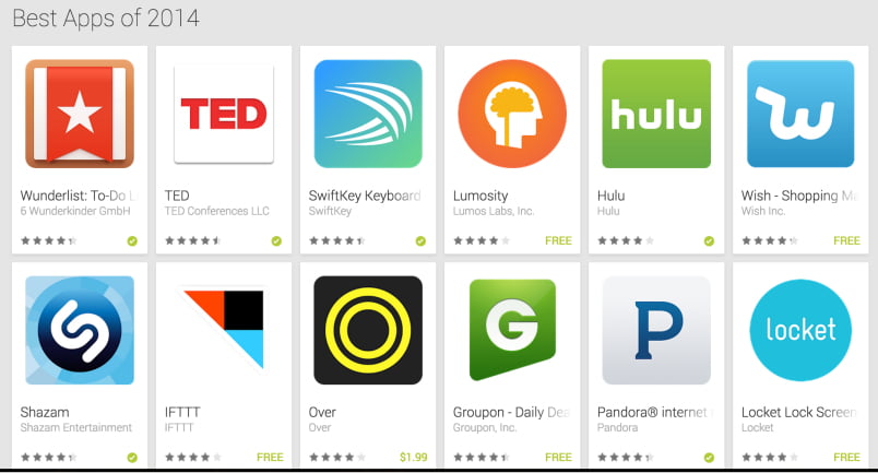 Google it easy to make a list of the best apps of 2014 to find good apps makes