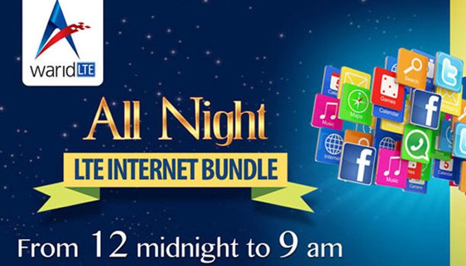 Warid Introduces ‘All Night LTE Internet Bundle’ for 2G and LTE Customers