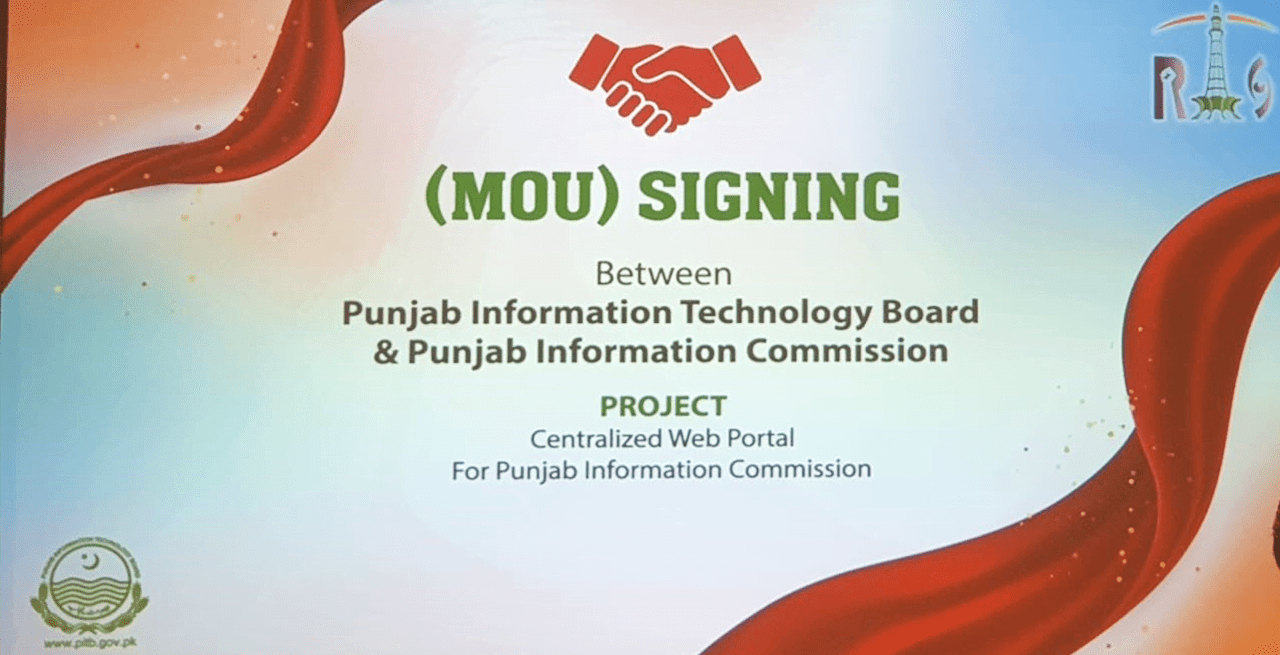 PITB signs MoU with Punjab Information Commission to develop Centralized Management Information System