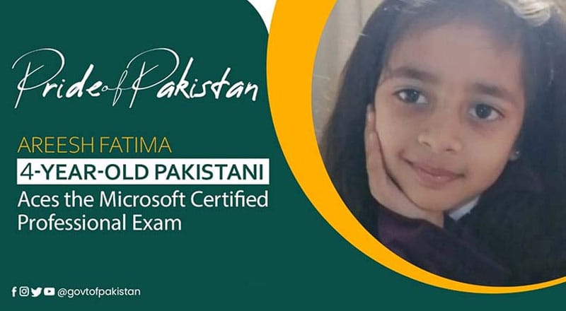 Pakistani 4 Year Old Girl Declared as Youngest Microsoft Expert