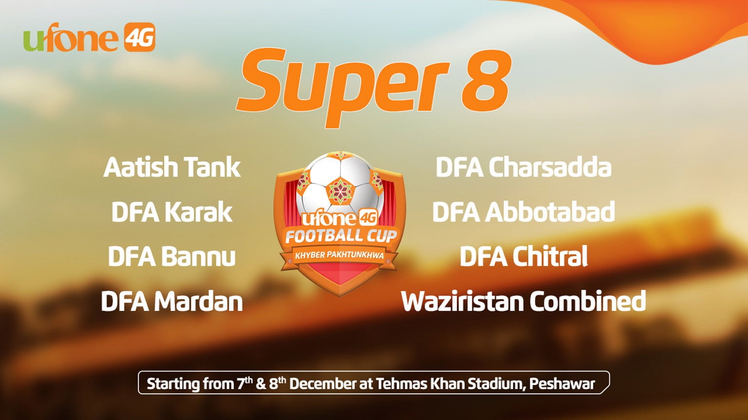 Ufone 4G Khyber Pakhtunkhwa Football Cup enters sensational Super 8 round