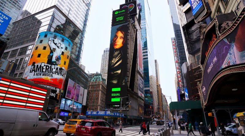 Arooj Aftab features on Times Square Billboard as Spotify’s Ambassador for EQUAL Pakistan