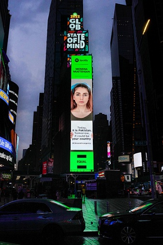 Momina Mustehsan Brings the Crucial Topic of Climate Change to Light as She Shines at Times Square NYC for EQUAL Pakistan