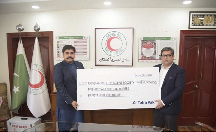Tetra Pak donates PKR 22 million to PRCS for flood victims