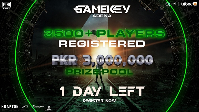Squad registrations for PKR 3 Million PUBG MOBILE tournament under PTCL Group’s ‘GameKey Arena’ close tonight